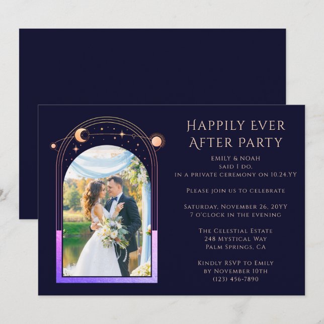 Mystical Happily Ever After Wedding Reception Invitation (Front/Back)