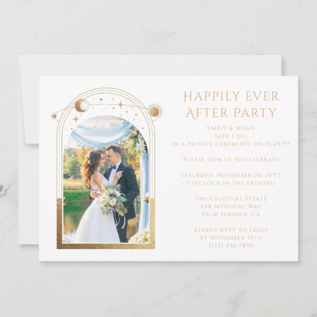 Mystical Happily Ever After Wedding Reception Invitation (Front)