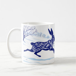 Mystical Hare : Whimsical Hare In The Snow Coffee Mug