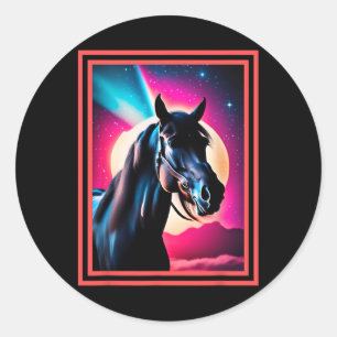 Mystical Horse Lover Horseback Riding Stable Life  Classic Round Sticker