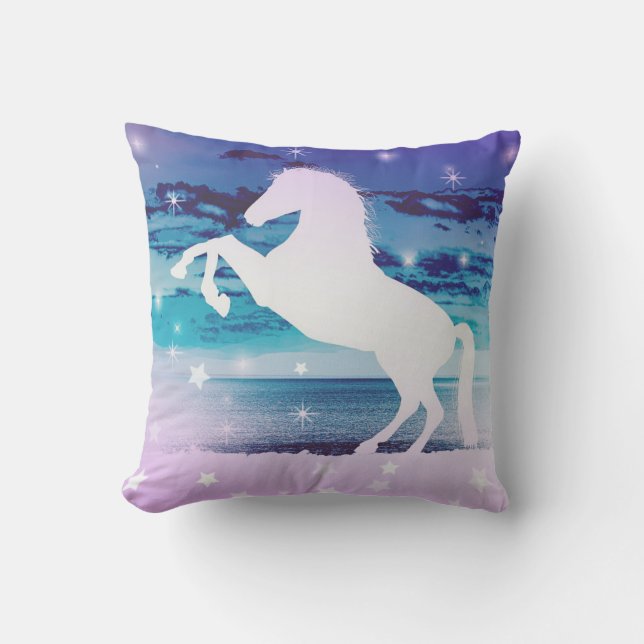 Mystical Horse Throw Pillow (Front)