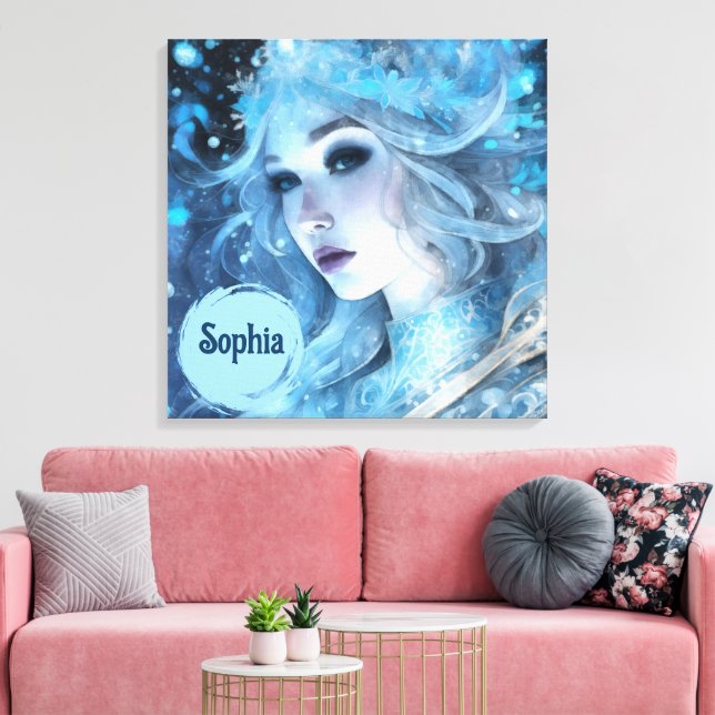 Mystical Ice Queen - Fantasy Winter Goddess Art Canvas Print (Insitu(LivingRoom))