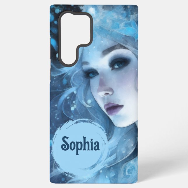 Mystical Ice Queen - Fantasy Winter Goddess Art Samsung Galaxy S22 Ultra Case (Back)