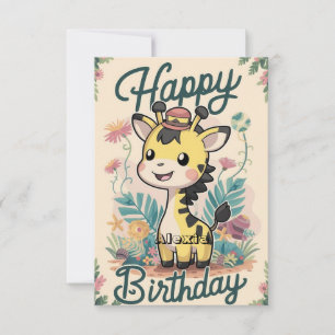 Mystical Kids Giraffe Birthday Card
