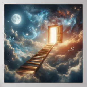 Mystical Ladder to Celestial Gateway Poster