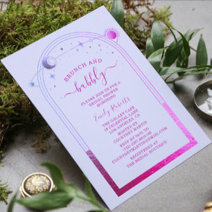Mystical Lavender Pink Celestial Bridal Shower Invitation