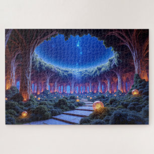 Mystical levitating trees in a surreal garden  jigsaw puzzle