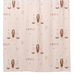 Mystical Libra Zodiac Pattern in Pink and Brown