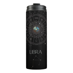 Mystical Libra Zodiac Sign Celestial Constellation Thermal Tumbler