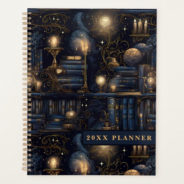 Mystical Library Bookshelf Planner - Stars (Front)