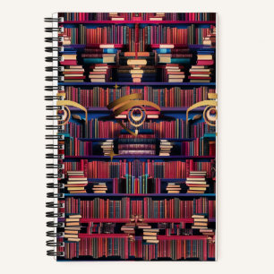 Mystical Library Eyes Spiral Notebook - Surreal