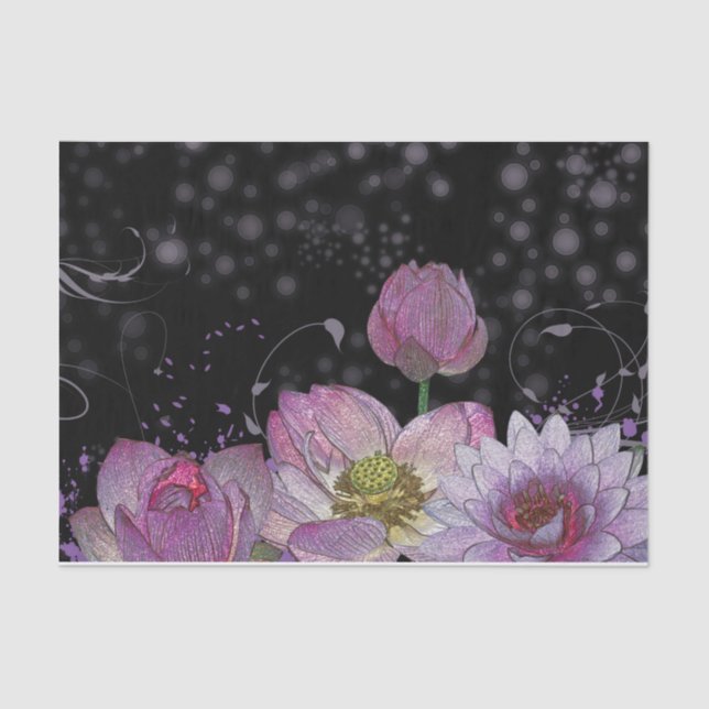 Mystical lotus 10lb Tissue Paper, White Paper (Front)