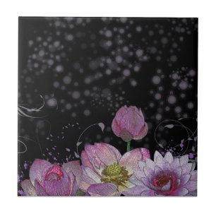 Mystical lotus(4.25" x 4.25") Ceramic Photo Tile