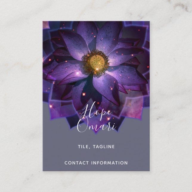 Mystical Lotus Flower Mandala | New Age  Business Card (Front)