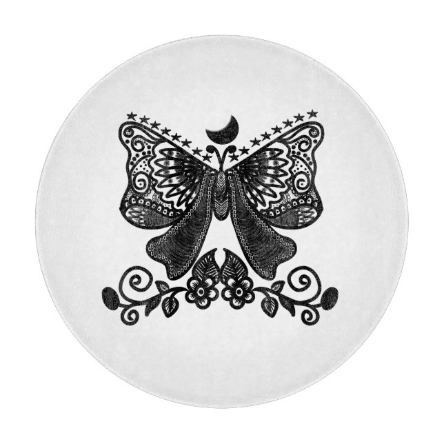 Mystical Luna Moth | Celestial Gothic Insect Art | Cutting Board (Front)