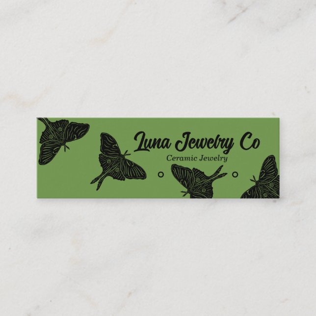 Mystical Luna Moth Jewellery Stud Business Card (Front)