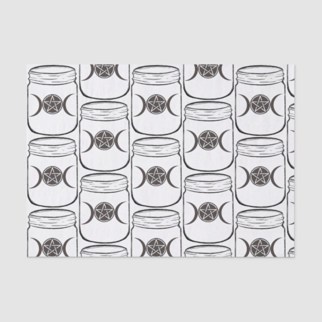 Mystical Magic Moons Mason Jar Halloween Party Tissue Paper (Front)