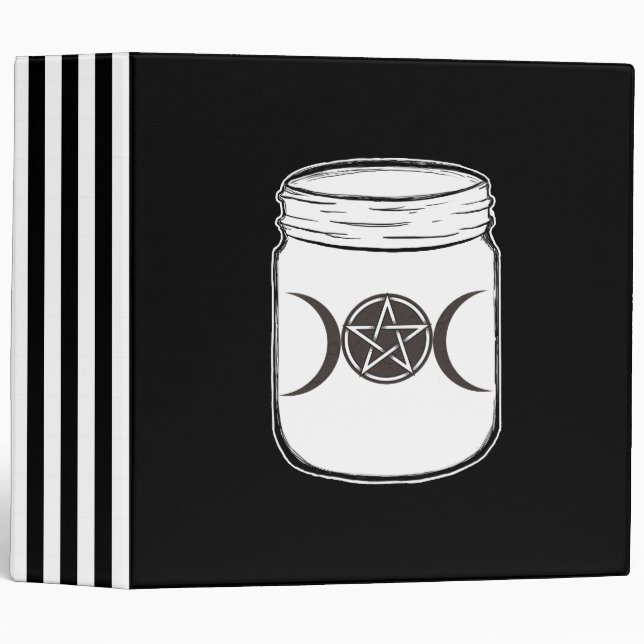 Mystical Magic Moons Triple Goddess Mason Jar Binder (Front/Spine)