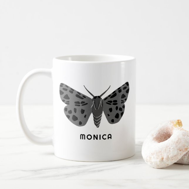 Mystical Magical Moths CUSTOM Cute Insect Bugs Coffee Mug (With Donut)