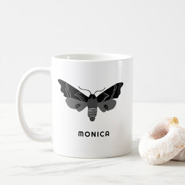 Mystical Magical Moths CUSTOM Cute Insect Bugs  Coffee Mug (With Donut)
