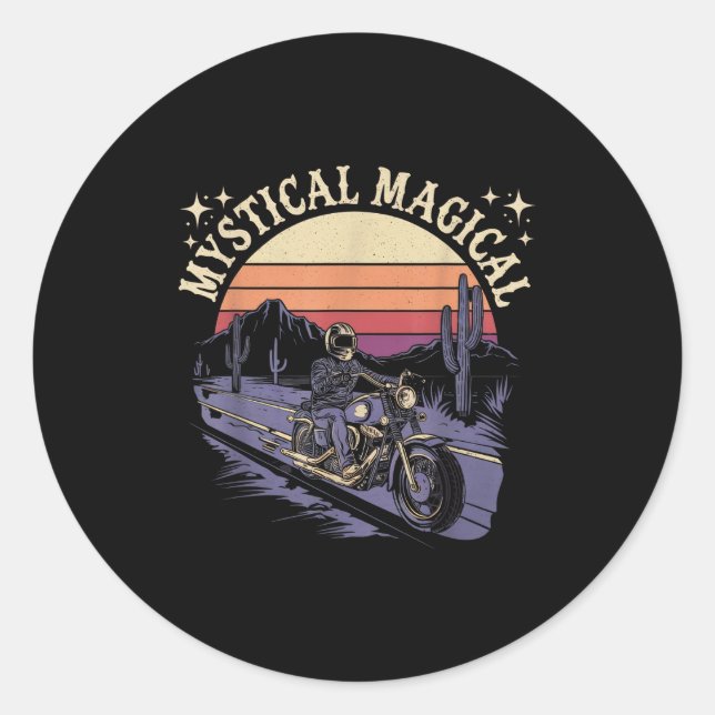 Mystical Magical Retro Aesthetic Space Gift Men Wo Classic Round Sticker (Front)