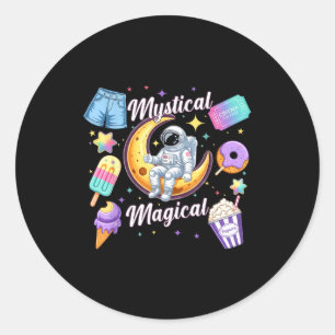 Mystical Magical Retro Aesthetic Space Men Women K Classic Round Sticker