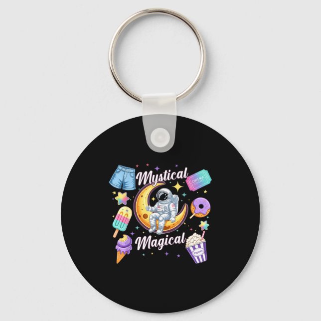 Mystical Magical Retro Aesthetic Space Men Women K Keychain (Front)