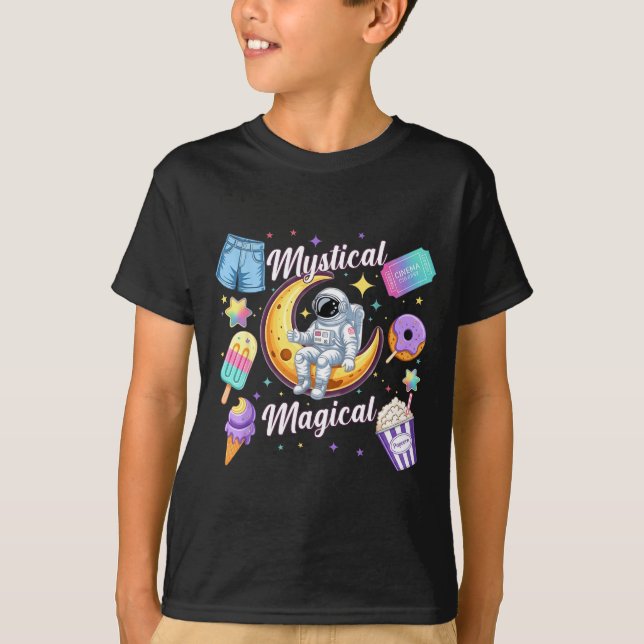 Mystical Magical Retro Aesthetic Space Men Women K T-Shirt (Front)