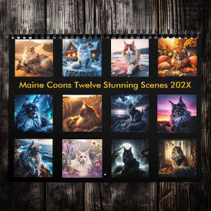 Mystical Maine Coons: Twelve Stunning Scenes 202X  Calendar
