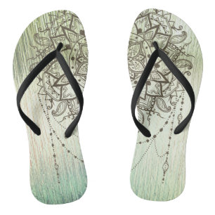 Mystical  mandala flip flops