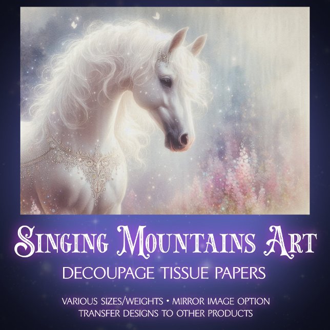 Mystical Mare Horse Sparkle Art Decoupage Tissue Paper (Creator Uploaded)