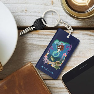 Mystical Mermaid Ocean Fantasy Blue Sea-Life Keychain