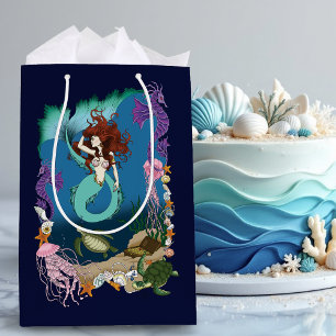 Mystical Mermaid Ocean Fantasy Blue Sea-Life Medium Gift Bag
