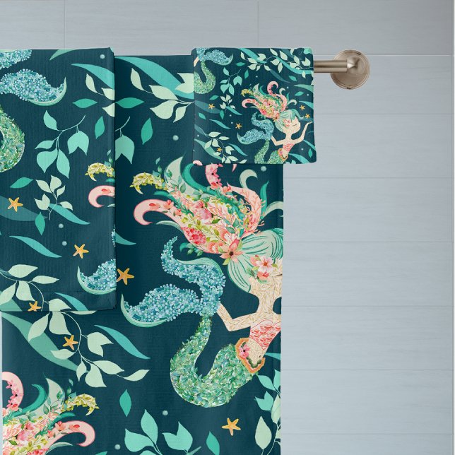Mystical Mermaid Pattern Bath Towel Set (Creator Uploaded)
