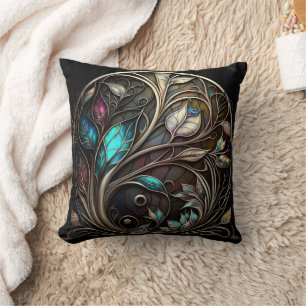Mystical metals throw pillow