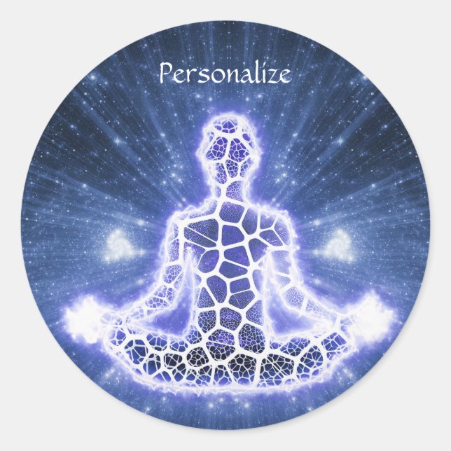 Mystical Metaphysical Meditation Personalize Classic Round Sticker (Front)