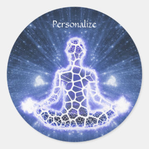Mystical Metaphysical Meditation Personalize Classic Round Sticker