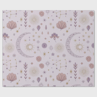 Mystical Moon and Stars Wrapping Paper | Celestial
