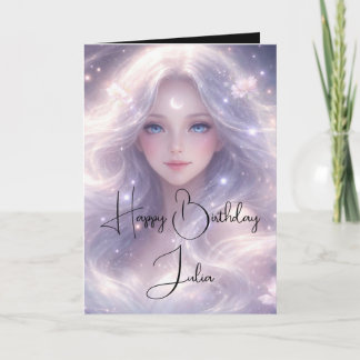 Mystical Moon Child Elegant Birthday Card