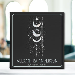 Mystical Moon Phases Black Celestial Binder