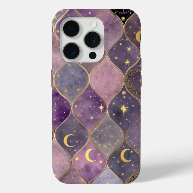 Mystical Moon Phone Case – Purple Celestial Design (Back)