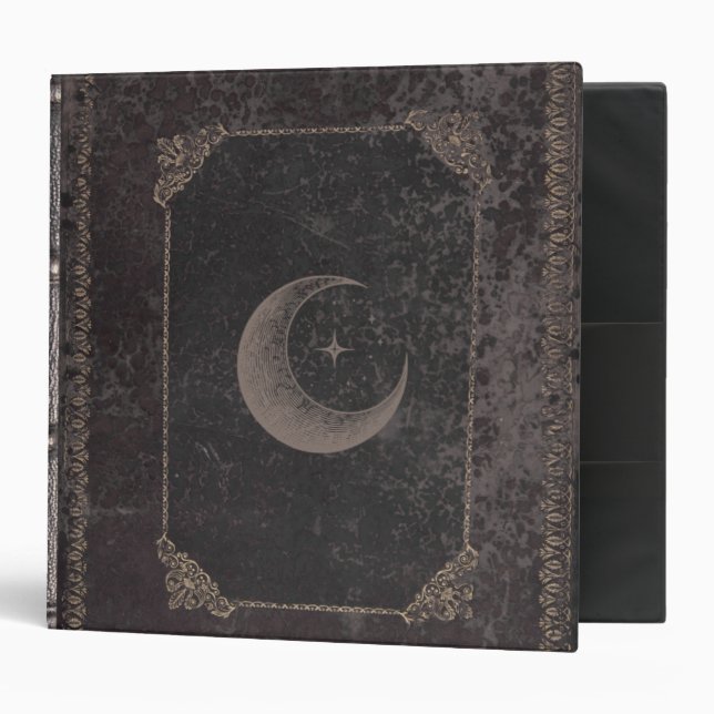 Mystical Moon & Stars Grimoire Book of Shadows Binder (Front/Inside)