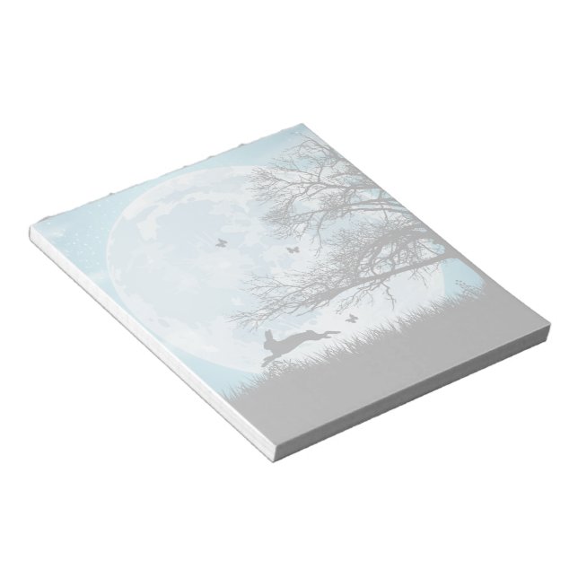 Mystical Moon with Rabbit Silhouette Notepad (Angled)