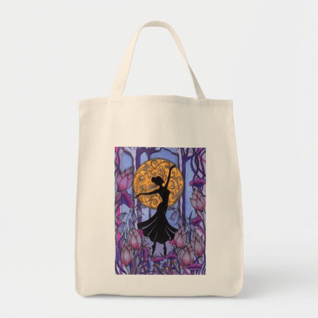 Mystical Moonlight Dancer Art Nouveau Tote Bag (Front)