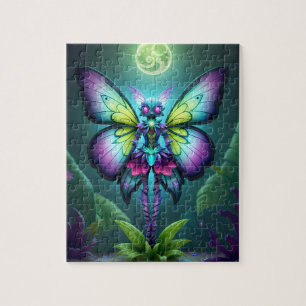 Mystical Moonlit Fairy in a Enchanted Garden Jigsaw Puzzle