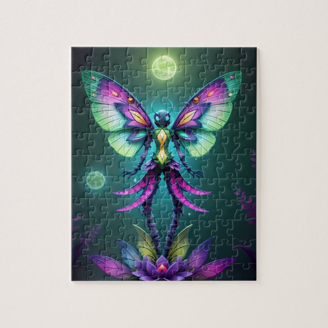 Mystical Moonlit Fairy in a Enchanted Garden Jigsaw Puzzle (Vertical)
