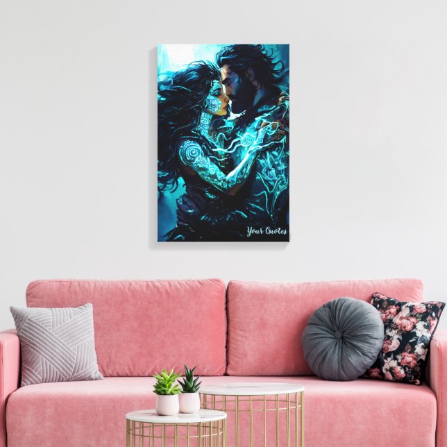 Mystical Moonlit Lovers Fantasy Romance Canvas Print (Insitu(LivingRoom))
