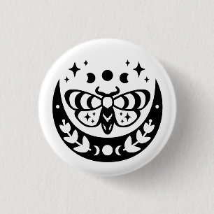 Mystical Moth  1 Inch Round Button