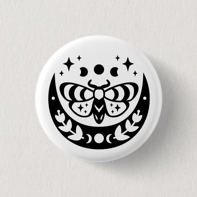 Mystical Moth  1 Inch Round Button (Front)