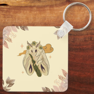 Mystical Moth, Soft Botanical Magic Keychain